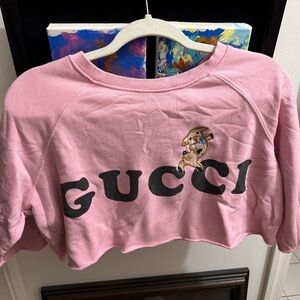 Gucci Pink Embroidered Logo Sweatshirt